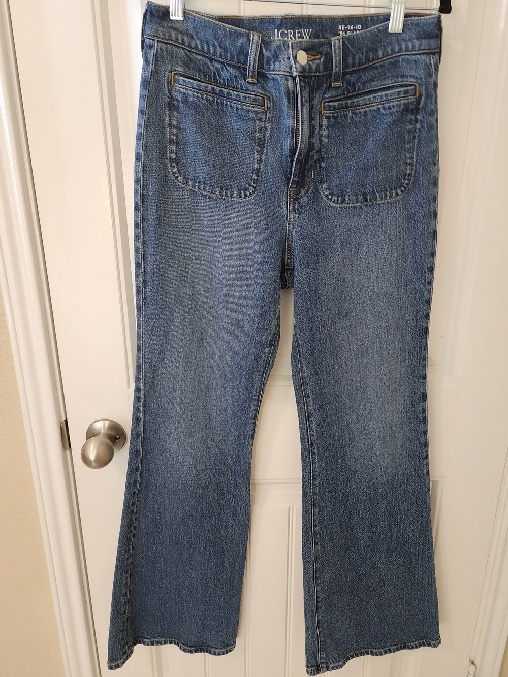 J.Crew 90s Flare Jeans Size 27 Medium Wash High Rise Retro Denim - Picture 2 of 11